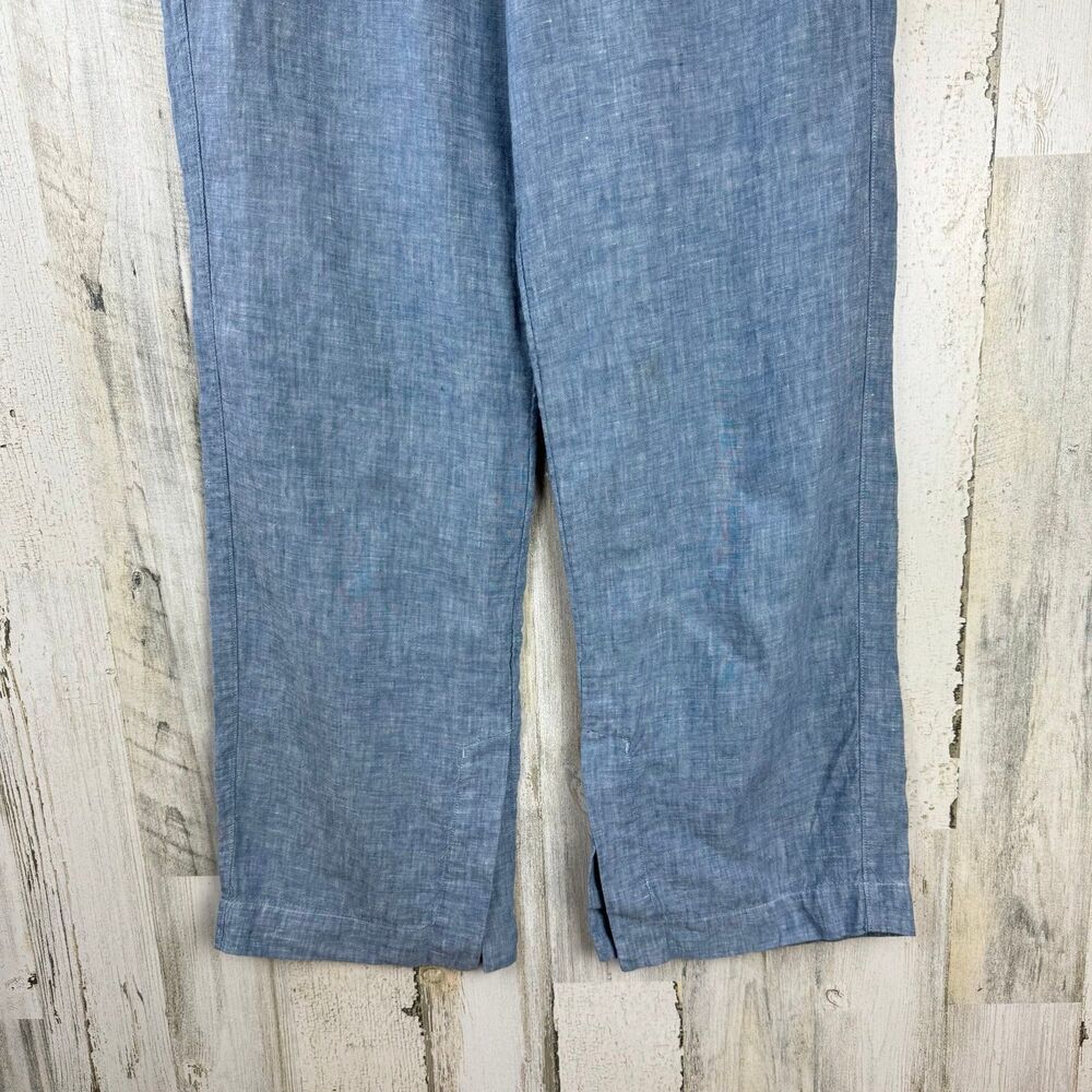 Athleta Retreat Linen Wide Leg Pant 4 Chambray Blue - Picture 7 of 12